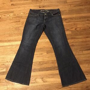 American Eagle AE REAL FLARE Bell Bottom Jeans tag sz 6 Reg Dark Wash